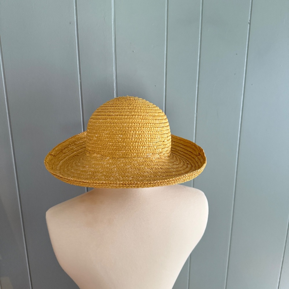 Wide Brim Woven Straw Sun Hat Natural Wheat OS Garden Girl Cottagecore‎ Euro